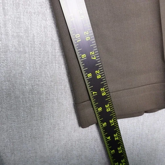 JOS A BANK Executive Collection 33x31 Brown 100% Wool Dress Pants Pleated Cuffed - Picture 4 of 11